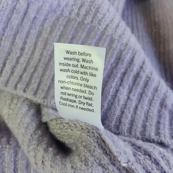 Nine West Lavender 1/4 Zip Ribbed Knit Oversized Pullover Sweater Size Small - Picture 10 of 14